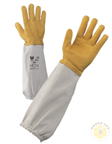 GUANTO IN PELLE DI BOVINO PER APICOLTURA CON MANICHETTA | MONDO APE