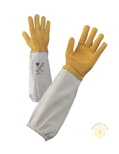 GUANTO IN PELLE DI BOVINO PER APICOLTURA CON MANICHETTA | MONDO APE