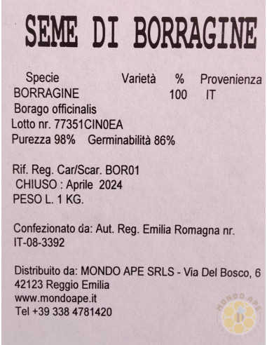 BORRAGINE SEMENZA CONF DA 1000 GRAMMI 1KG 