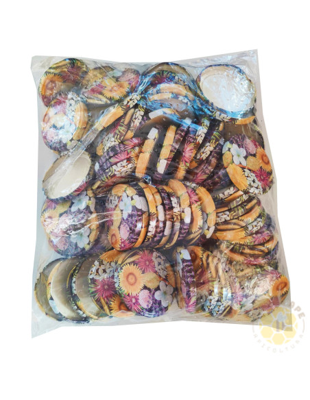 SACCHETTO 100 CAPSULE TWIST OFF PER VASETTI MIELE MOTIVO FIORI | MONDO APE