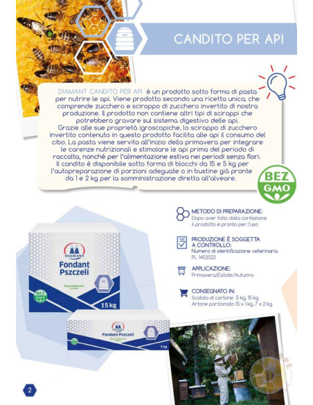 DIAMANT CANDITO BIANCO PER API SCATOLA 14 KG 7 BUSTE DA 2 KG | MONDO APE