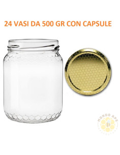 VASETTO IN VETRO 500 GRAMMI CON CAPSULE PACCO DA 24