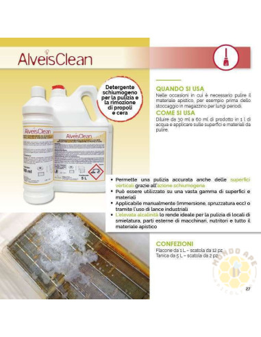 ALVEIS CLEAN DETERGENTE PER ATTREZZI APISTICI 5 LITRI | MONDO APE