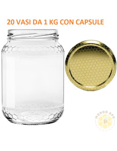 VASETTO IN VETRO 1000 GRAMMI CON CAPSULE PACCO DA 20