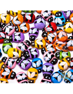 100 API IN LEGNO ADESIVE COLORI VARI PER BOMBONIERE | MONDO APE 2