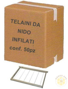 CONFEZIONE DA 50 TELAINI DA NIDO MONTATI CON FILO