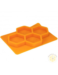 STAMPO PER 4 SAPONI IN SILICONE FORMA ESAGONALE CON DECORI