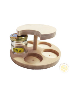 PORTA VASETTI CONFEZIONE GIREVOLE 5 VASETTI DA 50GR