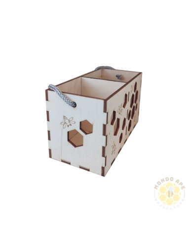 BOX CON CORDONCINO PER 2 VASETTI MIELE 250 G MOTIVO ALVEARE | MONDO APE