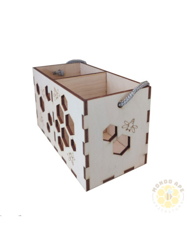 BOX CON CORDONCINO PER 2 VASETTI MIELE 250 G MOTIVO ALVEARE | MONDO APE