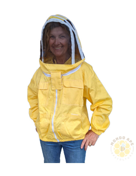 CAMICIOTTO CON MASCHERA A CAPPUCCIO PER APICOLTURA PROTEZIONE E VISIBILITÀ | MONDO APE