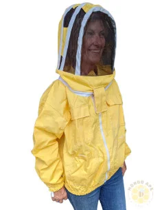 CAMICIOTTO CON MASCHERA A CAPPUCCIO PER APICOLTURA PROTEZIONE E VISIBILITÀ | MONDO APE 2