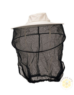 Maschera rotonda in tulle con cappello ed elastico ascellare