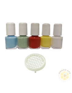KIT SMALTINI MARCATORI REGINA RETICELLA E 5 COLORI