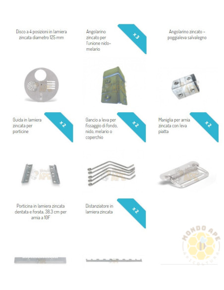 KIT FERRAMENTA ARNIA 10 FAVI BOX CUBO COMPLETO | MONDO APE