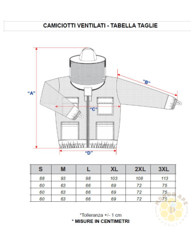 CAMICIOTTO 3 STRATI VENTILATO CON MASCHERA ROTONDA A CAPPELLO | MONDO APE