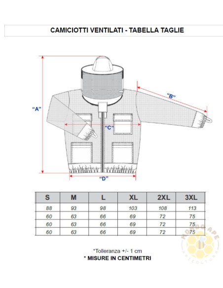 CAMICIOTTO 3 STRATI VENTILATO CON MASCHERA ROTONDA A CAPPELLO | MONDO APE