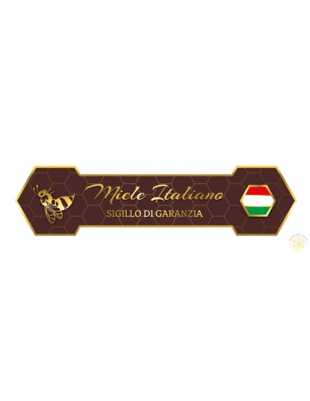 SIGILLO DI GARANZIA ESAGONO MARRONE ELEGANTE PER VASETTO MIELE GRANDE 1