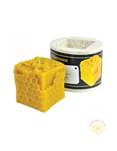 STAMPO PER CANDELA IN SILICONE CUBO CON CELLE 