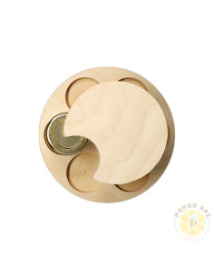ESPOSITORE GIREVOLE PER 6 VASETTI MIELE 50 GR IN LEGNO DI FAGGIO 2