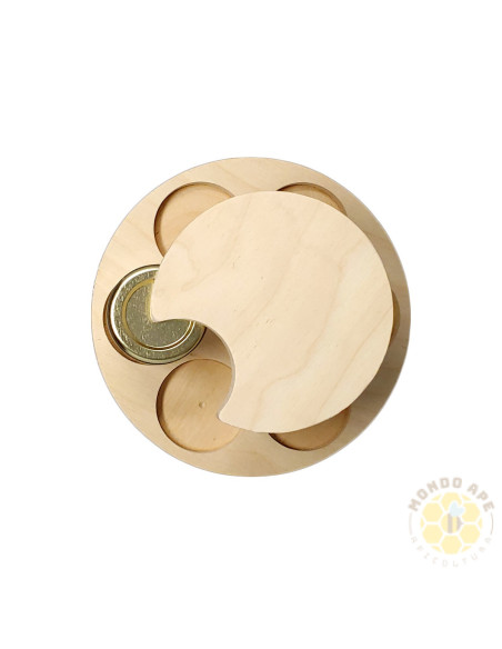 ESPOSITORE GIREVOLE PER 6 VASETTI MIELE 50 GR IN LEGNO DI FAGGIO