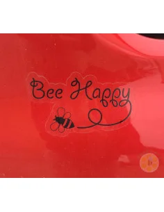ADESIVO BEE HAPPY IN VINILE 12,7X7 CM PER AUTO | MONDO APE 2