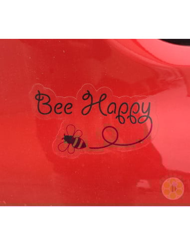 ADESIVO BEE HAPPY IN VINILE 12,7X7 CM PER AUTO | MONDO APE