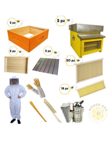KIT AVVIO APICOLTURA NOMADISMO COMPLETO 2 ARNIE 10 FAVI CON ACCESSORI | MONDO APE