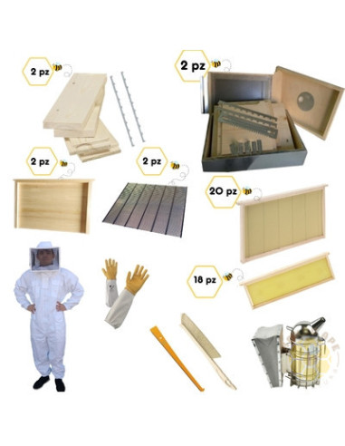 KIT AVVIO APICOLTURA CUBO 2 ARNIE 10 FAVI SMONTATE CON ACCESSORI COMPLETI | MONDO APE