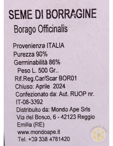 BORRAGINE SEMENZA CONF DA 500 GRAMMI