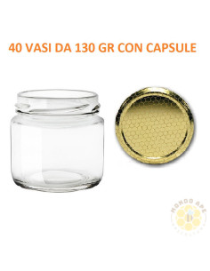 Vasetto in Vetro 130 Grammi (106 cc) con Capsule – Pacco da 40
