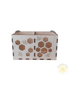 BOX CON CORDONCINO PER 2 VASETTI MIELE 250 G MOTIVO ALVEARE | MONDO APE