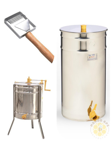 KIT SMELATURA SMELATORE RADIALE 9 FAVI INOX E MATURATORE 100 KG | MONDO APE