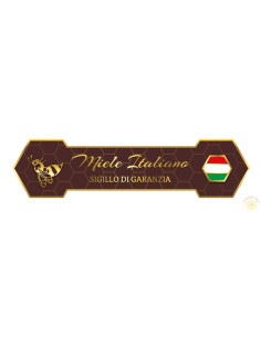 SIGILLO DI GARANZIA ESAGONO MARRONE ELEGANTE PER VASETTO MIELE GRANDE 1