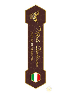 SIGILLO DI GARANZIA ESAGONO MARRONE ELEGANTE PER VASETTO MIELE GRANDE 1 2