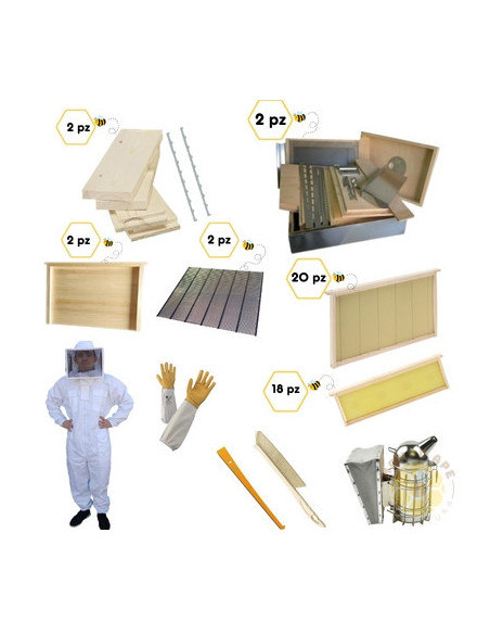 KIT AVVIO APICOLTURA NOMADISMO DA ASSEMBLARE 2 ARNIE 10 FAVI CON ACCESSORI | MONDO APE