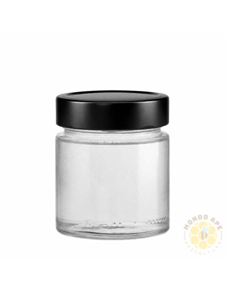 VASETTO IN VETRO ROTONDO PLATINUM 212 ML CON CAPSULA NERA TERMOPACCO 18 V